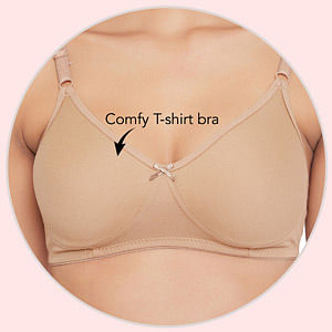Buy Non-Padded Non-Wired Full Coverage T-Shirt Bra In Blue - Cotton Rich  Online India, Best Prices, COD - Clovia - BR0184P08