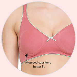 Buy Non-Wired Non-Padded Everyday Bra in Turquoise- Cotton Online
