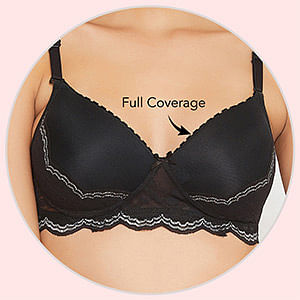 Buy Padded Non-Wired Full Cup Bridal Bra in Grey - Lace Online