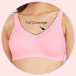 Buy Non-Padded Non-Wired Full Figure Bra in Dark Pink- Cotton Online India,  Best Prices, COD - Clovia - BR2053R14