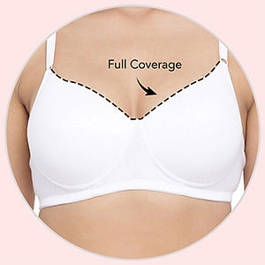 Buy Padded Non-Wired Full Coverage T-Shirt Bra in Red - Cotton