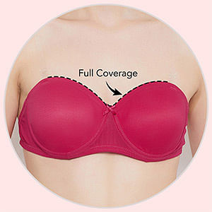 Buy Invisi Padded Underwired Full Cup Strapless Balconette Bra in Maroon  with Transparent Straps & Band Online India, Best Prices, COD - Clovia -  BR1925A09