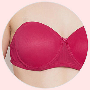 Buy Invisi Padded Underwired Full Cup Strapless Balconette Bra in Magenta  with Transparent Straps and Band Online India, Best Prices, COD - Clovia -  BR1925P14