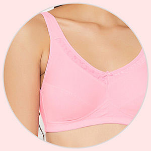 Buy Non-Padded Non-Wired Full Coverage Bra with Double Layered Cups in Pink  Online India, Best Prices, COD - Clovia - BR0636A22