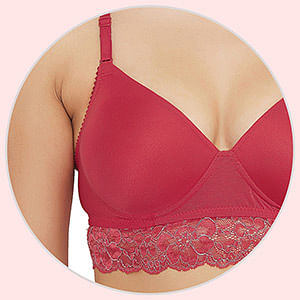 Women's Bra, Plus Size Seamless Full Coverage Underwire Embroidery Smooth  Minimizer Bra (Color : Wine red, Size : 40G)