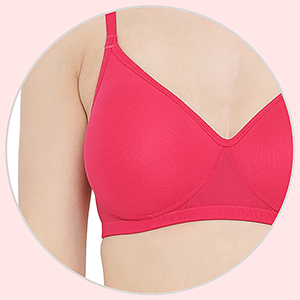 Buy Clovia Women's Cotton Padded Non-Wired Teen Bra with Detachable Straps  (BB0027A22_Pink_30) at