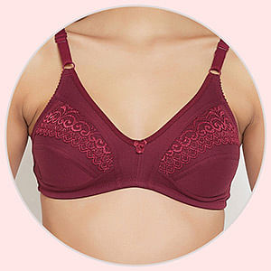 Buy Non-Padded Non-Wired Full Cup Bra in Wine Colour - Cotton Rich Online  India, Best Prices, COD - Clovia - BR1997A15