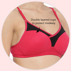 Buy Non-Padded Non-Wired Full Coverage T-Shirt Bra in Pink - Cotton Rich  Online India, Best Prices, COD - Clovia - BR0771P14