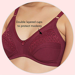 No Boundaries Light Pink Thread Work Non Padded Bra-Ladies-Girls-Women-Online--India  @ Cheap Rates Apparel-Free Shipping-Cash on Delivery