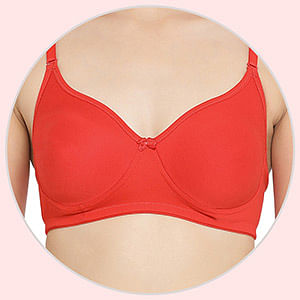 Buy Non-Padded Non-Wired Full Cup T-shirt Bra in Red - Cotton Rich Online  India, Best Prices, COD - Clovia - BR1148A04
