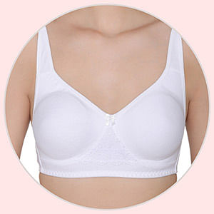 Buy Non-Padded Non-Wired Full Coverage T-Shirt Bra with Lace in White -  Cotton Rich Online India, Best Prices, COD - Clovia - BR1214P18